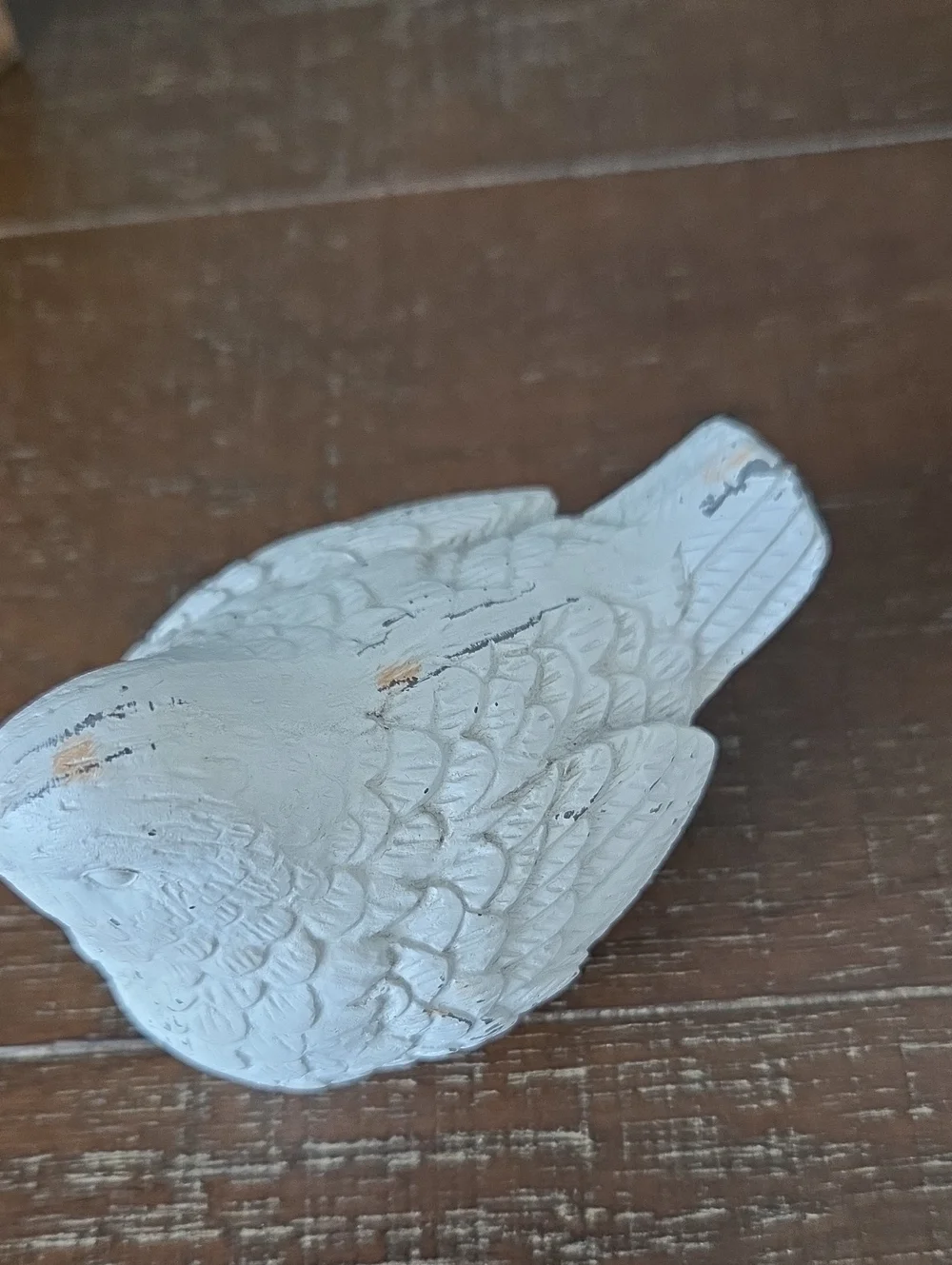 Rustic Shabby Chic White & Cream Bird Figurines Farmhouse Cottage Decor Set of 2